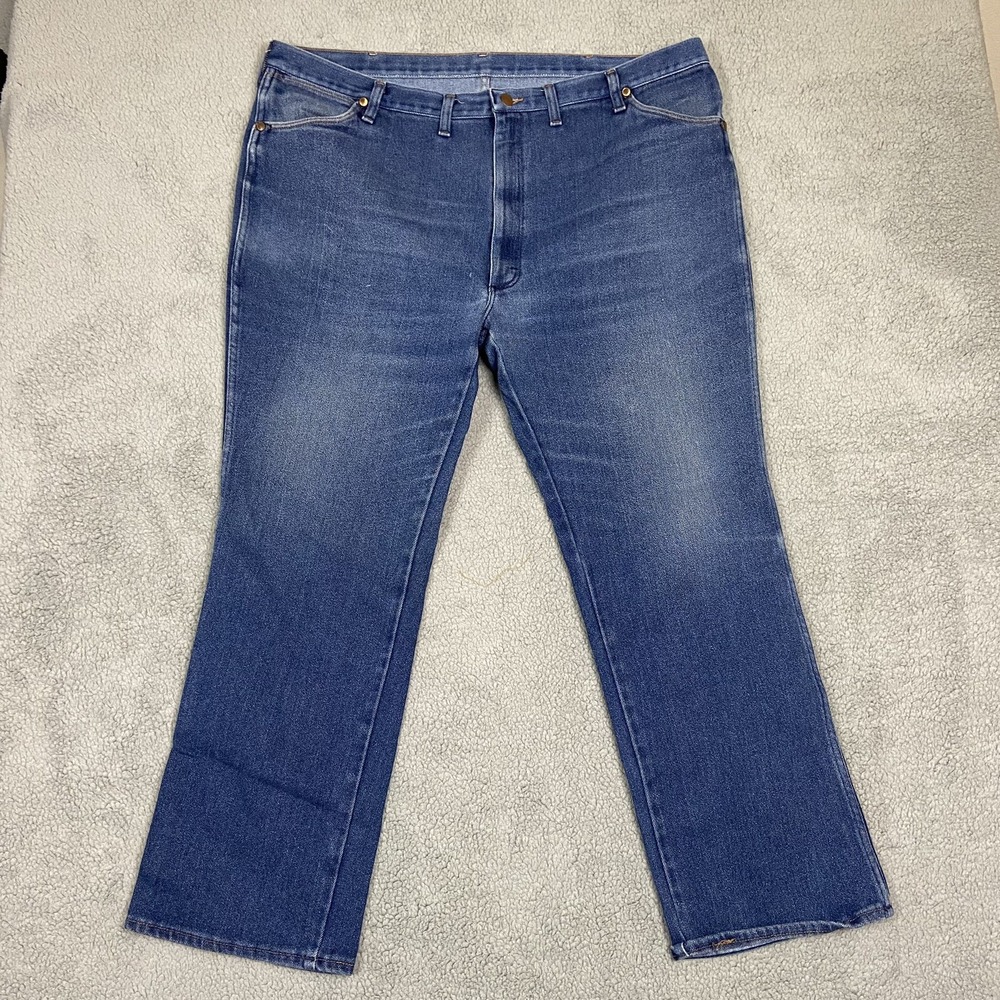 Wrangler Cowboy Cut Jeans Mens 46x32 Blue Denim Straight Leg Pants 947STR USA